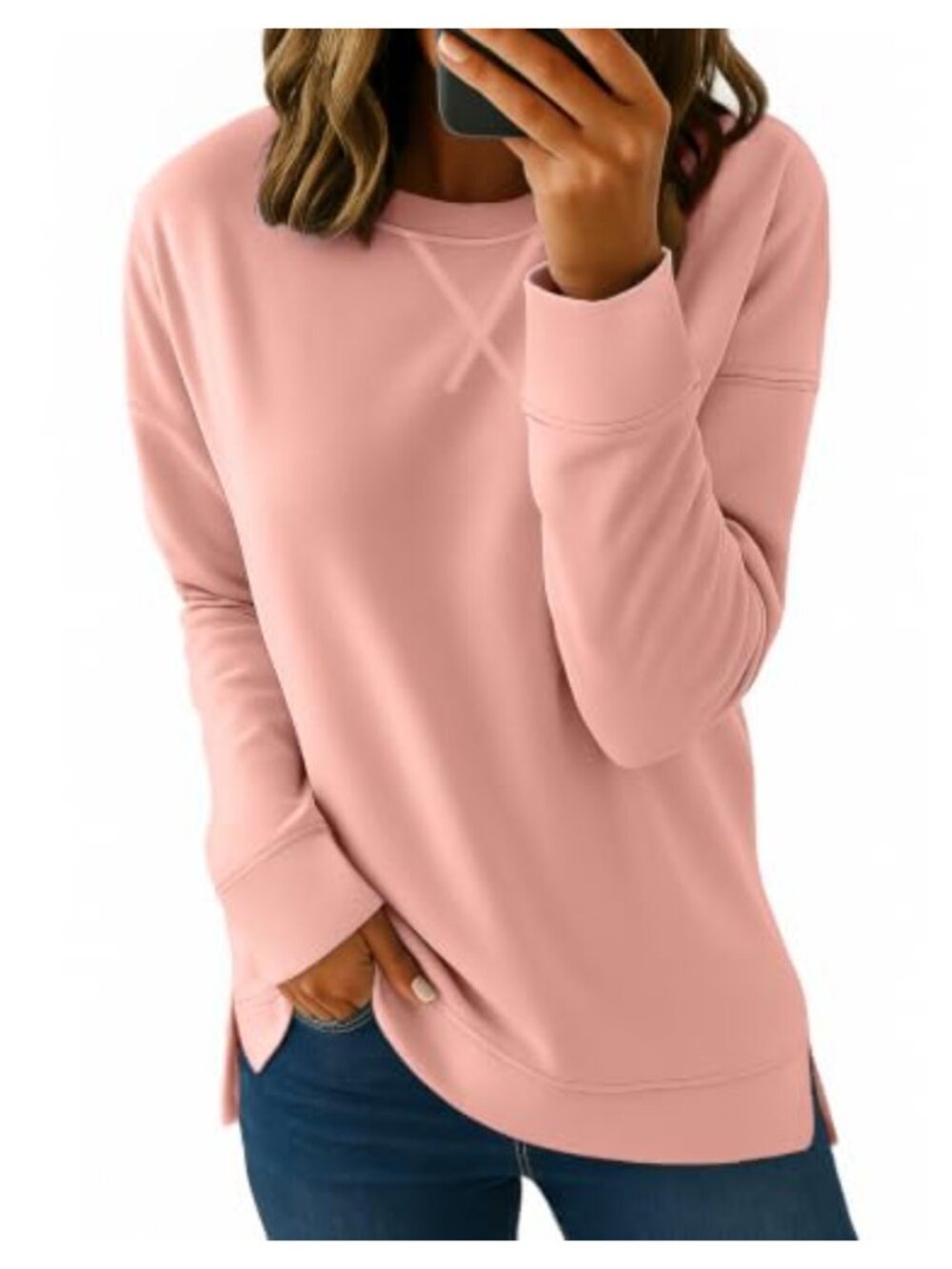 Womens Sweatshirt Casual Long Sleeve Crewneck Pullover Loose Fit Top